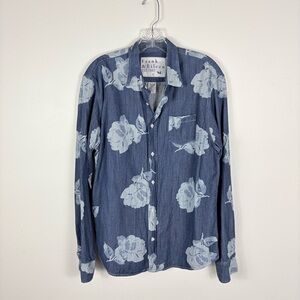 Frank & Eileen Denim Blue Floral Shirt